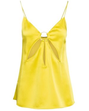 Stella McCartney Cut-Out Detailed Sleeveless Satin Vest - Yellow