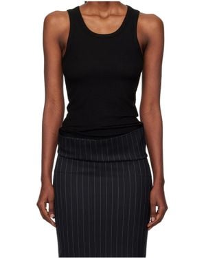 Mugler Ribbed Tank Top - Black