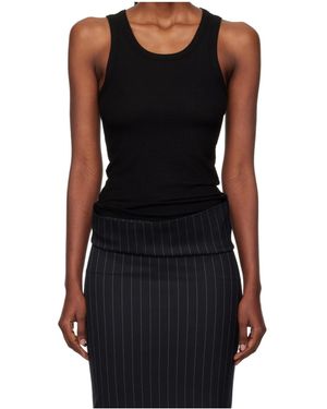 Mugler Ribbed Tank Top - Black