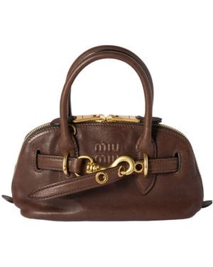 Miu Miu Aventure Mini Nappa Leather Bag - Brown