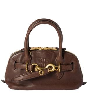 Miu Miu Aventure Mini Nappa Leather Bag - Brown