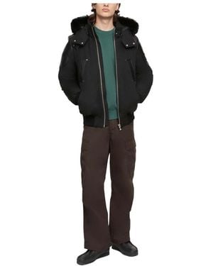 Moose Knuckles Park Vista Detachable-Hood Bomber Jacket - Black