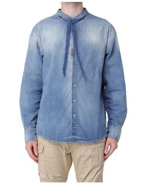 DSquared² Long-Sleeved Denim Shirt - Blue