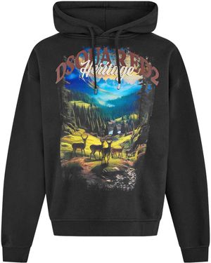 DSquared² Classic Printed Hoodie - Gray