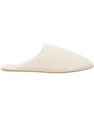 Gabriela Hearst Bristol Cashmere Bouclé Slipper Flats - White