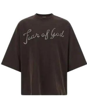 Fear Of God Oversized Logo-Print T-Shirt - Black