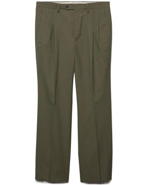 Prada Wide-Leg Pleated Trousers - Green