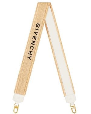 Givenchy Logo Printed Raffia Shoulder Strap - White