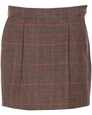 Chloé Plaid Skirt - Brown