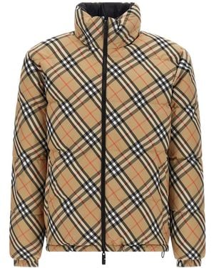 Burberry Reversible Checked Puffer Coat - Brown