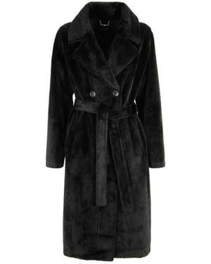 Seventy Fur Coat With Shearling Collar - Black