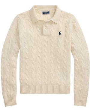 Polo Ralph Lauren Cable Knit Long-Sleeve Crew Neck Jumper - White