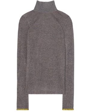Tory Burch Lurex Turtleneck Jumper - Grey