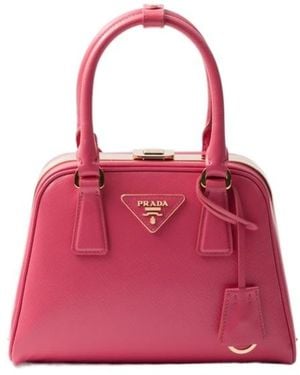 Prada Pyramid Saffiano Leather Mini Bag - Pink