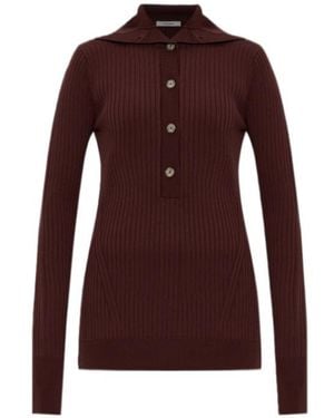 Entire studios Ribbed Polo Knitted Top - Purple
