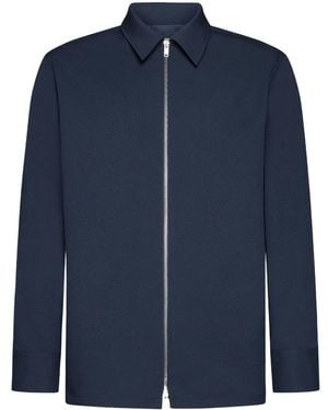 Jil Sander Zip-Up Straight Hem Shirt Jacket - Blue