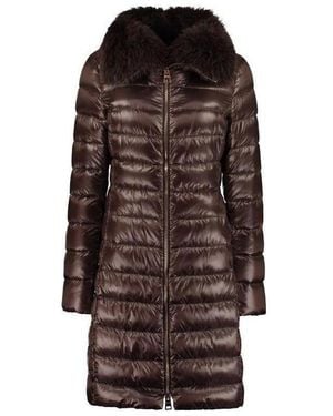 Herno Zippered Long Down Jacket - Brown