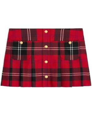 Celine Pleated Bandeau Mini Skirt - Red