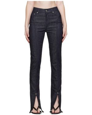 Mugler Panelled Slit Denim Trousers - Blue