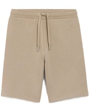 Ami Paris Ami Loose Fit Drawstring Shorts - Natural