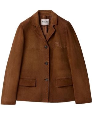 Miu Miu Suede Jacket - Brown