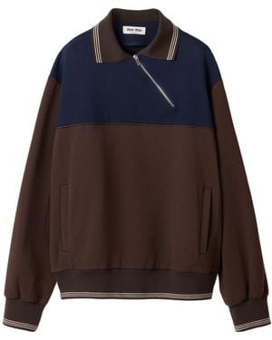 Miu Miu Zipper Sweatshirt - Blue