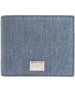 Dolce & Gabbana Logo Plaque Bifold Wallet - Blue