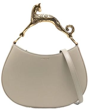 Lanvin Embellished Handle Zipped Tote Bag - Gray