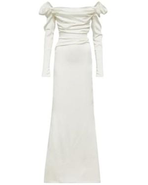 Vivienne Westwood Starry-Print Crepe Satin Bridal Gown - White