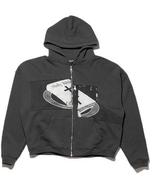 Enfants Riches Deprimes Artist Defends Graphic-Print Zip-Up Hoodie - Grey