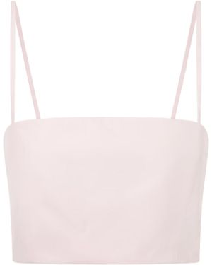 Gabriela Hearst Nadir Cropped Cotton-Poplin Top - Pink