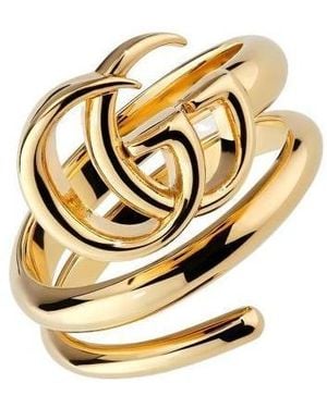 Gucci Gg Marmont Double Row Ring - Metallic