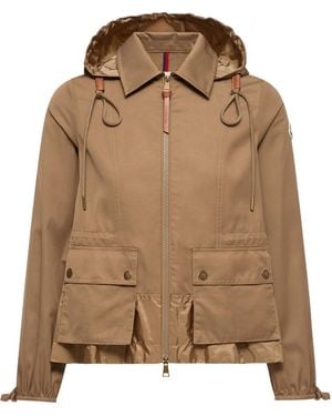 Moncler Adenium Drawstring Hooded Jacket - Brown