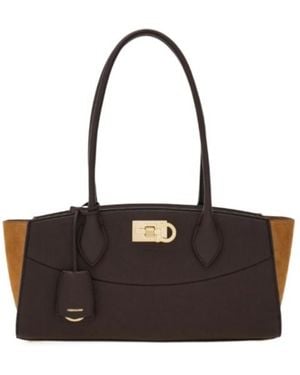 Ferragamo New Ferragamo Studio Soft Bag East West (M) - Black