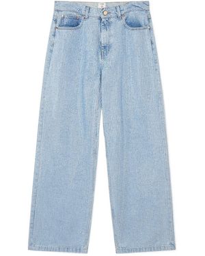 CASABLANCA Crystal-Embellished Jeans - Blue