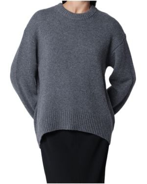 Lisa Yang Ribbed Crew Neck Jumper - Grey