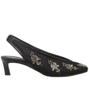 Fendi Slingbacks Embroidered Pumps - Black