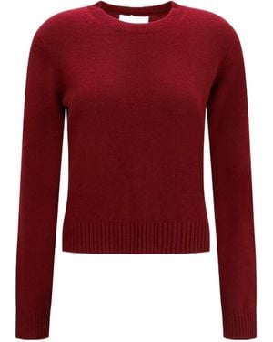 Lisa Yang Mable Ribbed Trim Knitted Jumper - Red