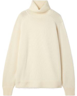 Tibi Oversized Cashmere Turtleneck Jumper - Natural