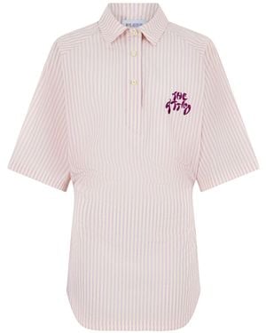 The Attico The Striped Shirt Mini Dress - Pink