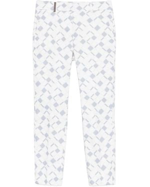 Peserico Geometric-Print Trousers - White
