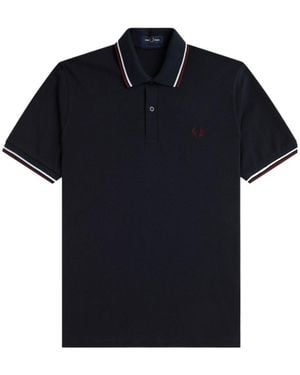Fred Perry Tipped Logo Polo Shirt - Black
