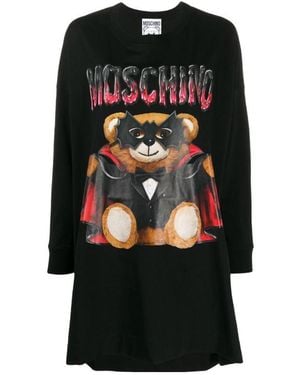 Moschino Bat Teddy Bear Print Dress - Black