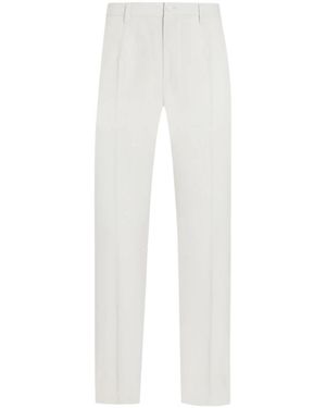 Dolce & Gabbana Pressed Crease Poplin Trousers - White
