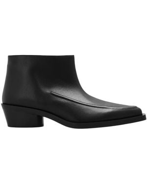 Proenza Schouler Bronco Leather Ankle Boots - Black