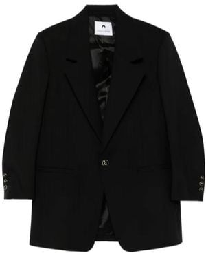 Marine Serre Twill Suit Jacket - Black
