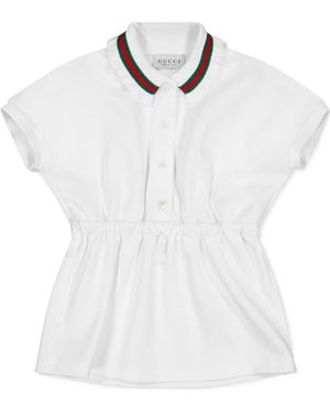 Gucci Capsleeve Polo Top - White