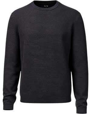 ARMANI EXCHANGE Crew-Neck Knit Top - Blue
