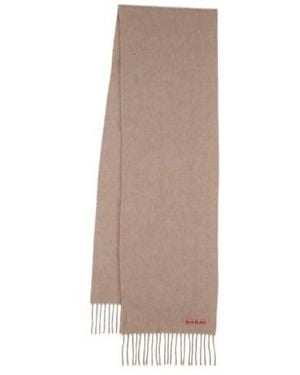 Acne Studios Rectangle Scarf With Fringe - Natural