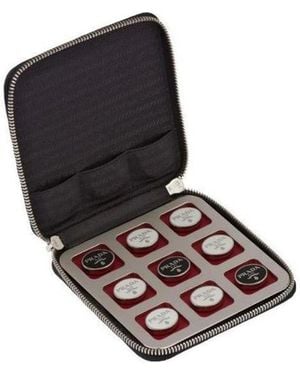 Prada Saffiano Leather Tic-Tac-Toe Set - Black